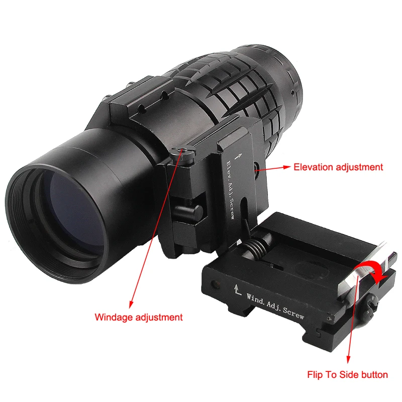 Тактический 3X30 мм Лупа Оптический прицел подходит для Aimpoint прицел с откидной в сторону Пикатинни Вивер рейку 6-67