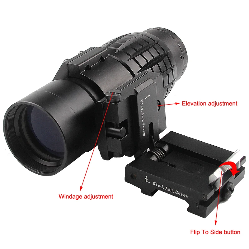 Тактический прицел Лупа 3x30 мм оптический для прицела Aimpoint с откидной на боковую