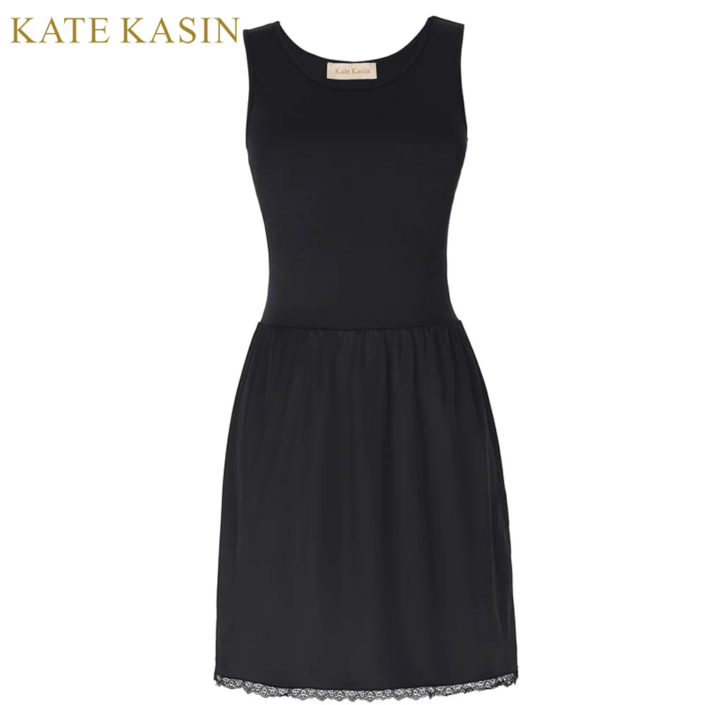 Kate Kasin New Arrivals Women Sexy Full Slips Fitness Long Under Dress Solid Underskirt For Girl Lady Inner Petticoat Dressing