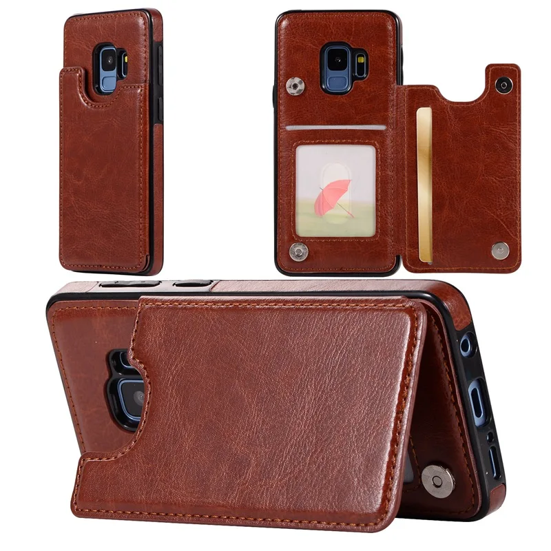 

Retro PU Leather Case For Galaxy S10 S9 S8 Plus Card Slot Holder Cover For Samsung S10E S8 S9Plus S10Plus S7 Edge Note 8 9 Back
