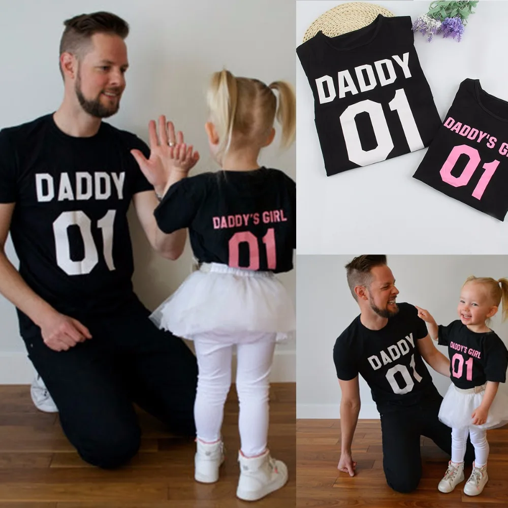 Модный папа, дочка одежда для всей семьи в стиле family look для папы и дочки; Одинаковая одежда 01, Толстовка для девочки, Папина дочка, футболки для семьи