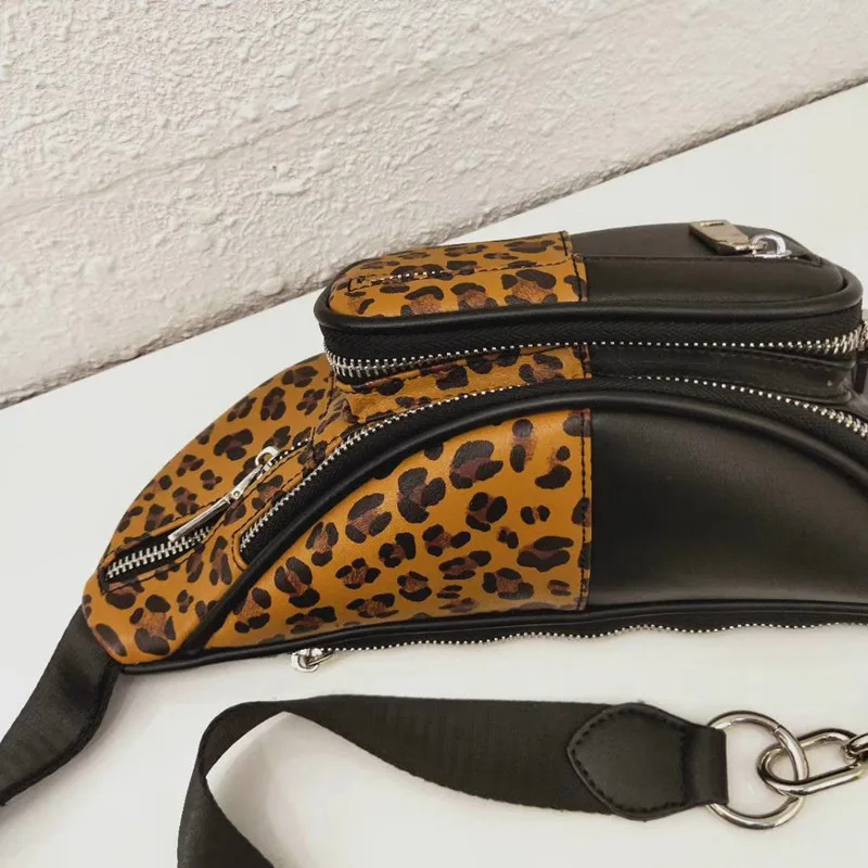 Качество Leopard шить Искусственная кожа цепи талии сумка Bananka Путешествия Мода поясная сумка Для женщин сумка-кошелек на пояс Подиум группа