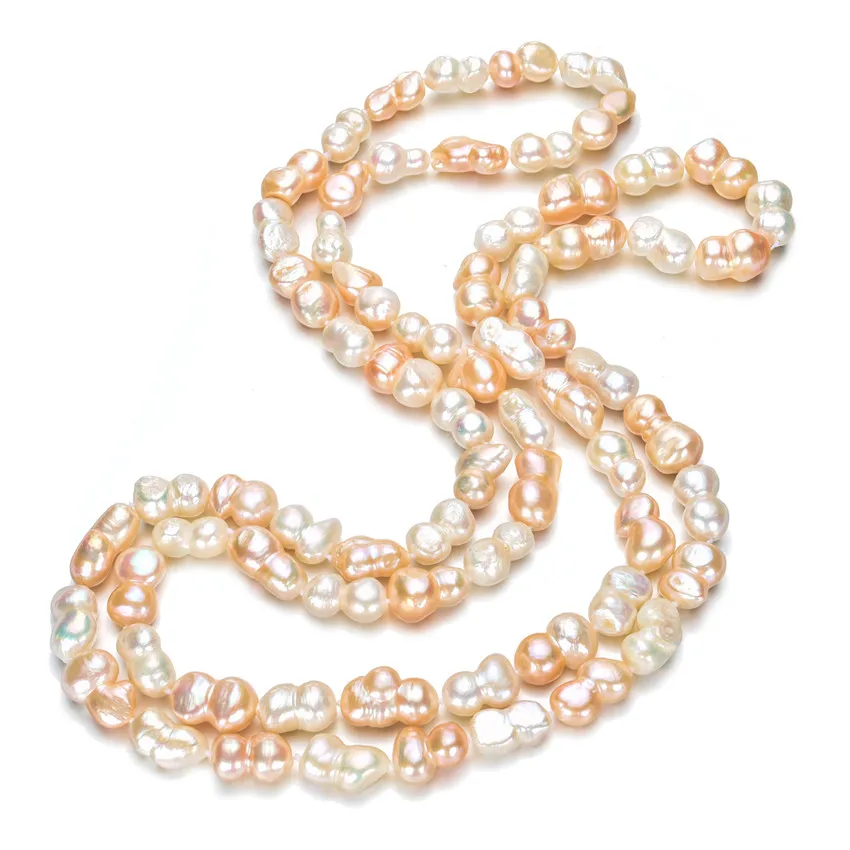

SNH 100% real genuine cultured freshwater special peanut mixed color 36" pearl necklace free shipping