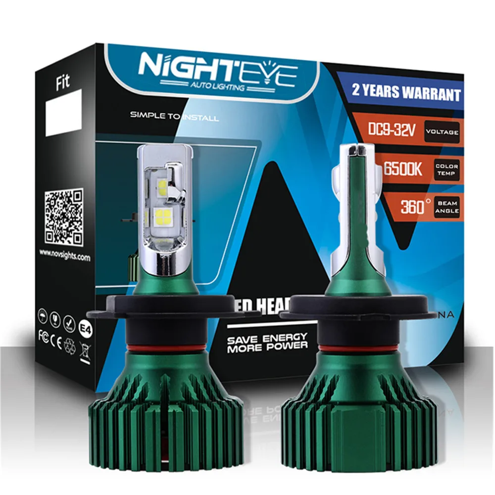 NIGHTEYE N8 H7 светодио дный H4 H11 9005 9006 автомобилей лампы 60 Вт 10000LM Автомобильные фары