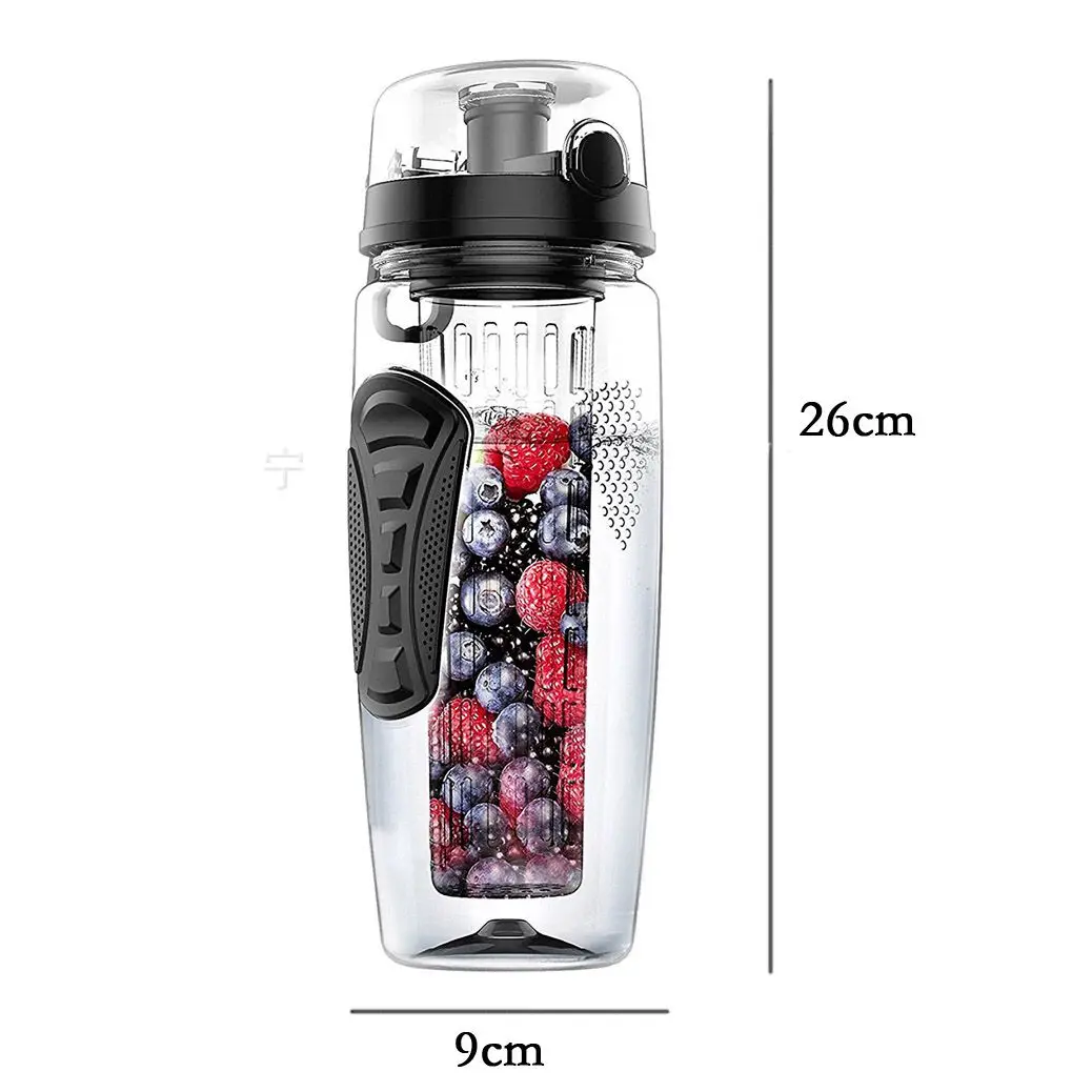 

NOCM-1000ml/32oz Fruit Infusing Infuser Water Bottle Plastic Sports Detox Health