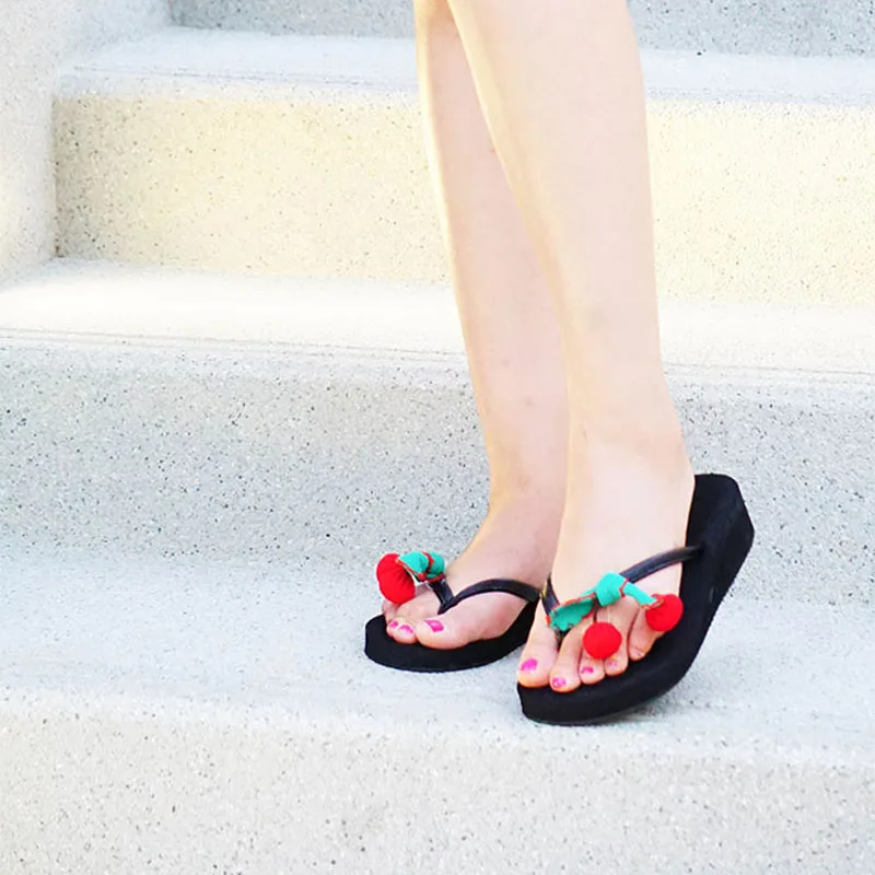 2018 NEW Summer Flip Flops Women Fashion Slippers Women's Spring Slip on Beach Sandals Size 40 Holiday Wedges Shoes Woman Girls (8)