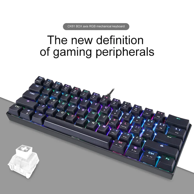 

Mechanical Keyboard RGB Backlight Switch Gaming Keypad 2ms Response Speed All Anti-ghost Keys 8 DJA99