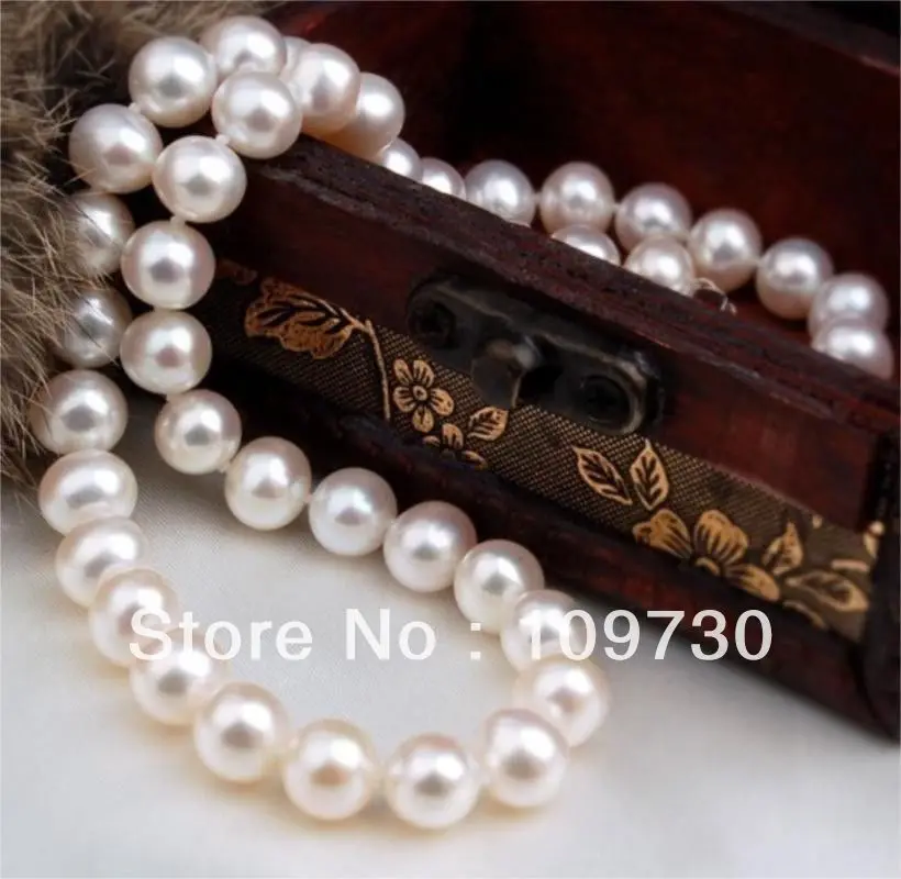 

Jewelry 001715 8-9MM GENUINE NATURAL Australian south sea white pearl necklace 18inch
