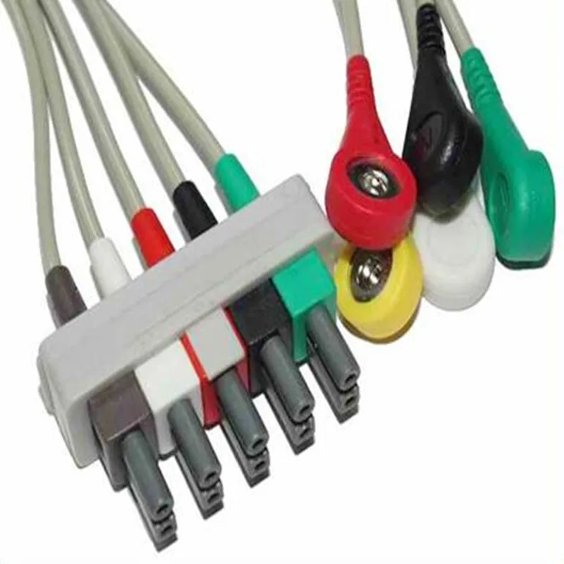Совместимый для Philips-hp MP20/30/40 43100A, 43120A, 43200A ЭКГ 5 проводам Snap конец кабель дальней связи ECG медицинская проволока кабели IEC