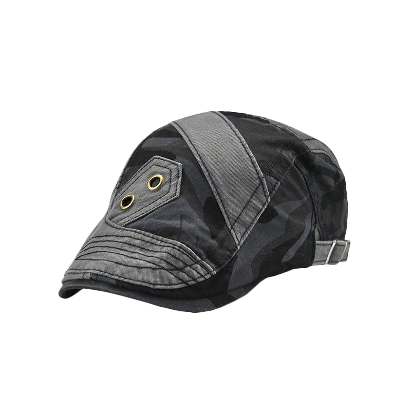 Gray Берет шляпа камуфляж береты Gorras Лоскутная плоская кепка s кепки с козырьком для мужчин женщин лоскутное регулируемые кепки Кепка с якорем Jamon - Цвет: Gray