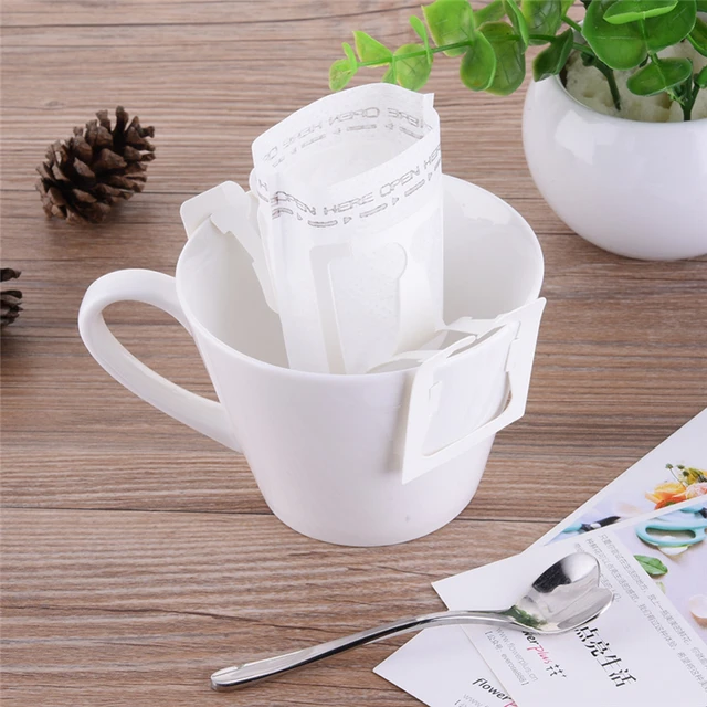 Best Price 50pcs/Pack Drip coffee bag portable self-service coffee tea hanging sanitary filter paper home office travel essential Home