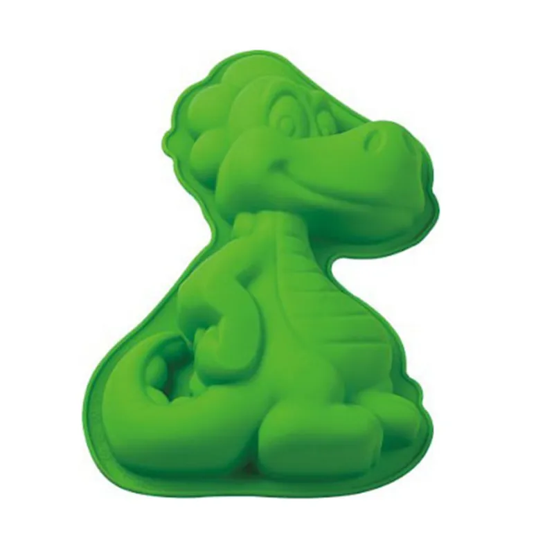Большая симпатичная 3D силиконовая форма для торта в виде динозавра