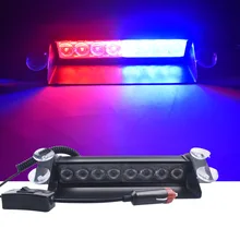 Novo estilo do carro 8 led vermelho/azul carro led polícia strobe flash luz traço de emergência 3 piscando luzes nevoeiro azul amarelo polícia