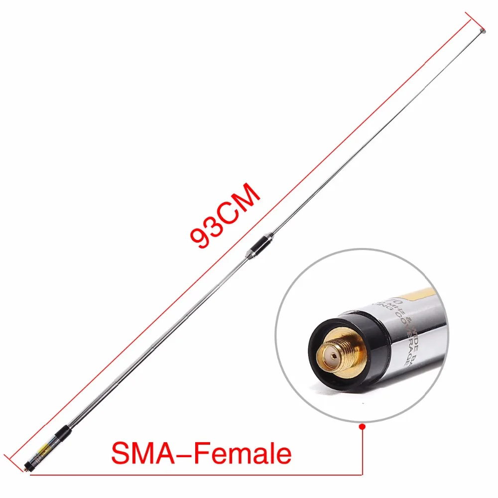 Abbree RH770 телескопическая антенна SMA-Female/Male/BNC Двухдиапазонная 144/430MHz с высоким коэффициентом усиления 20W для Baofeng TYT Icom Walkie Talkie