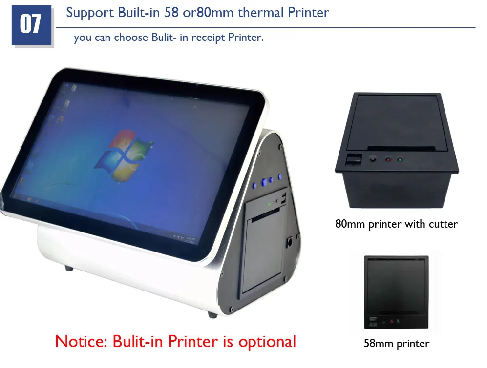 HSPOS 15,6 дюймов сенсорный экран pos системы и есть встроенный автоматический крой 80 мм принтер и qr-код Сканер Поддержка двойной экран заказ