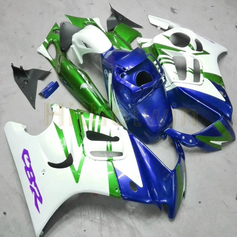 Комплект кузова мотоцикла для HONDA CBR600F3 1997-1998 F3 97 98 ABS Пластиковый обтекатель+ Botls+ зеленый - Цвет: J