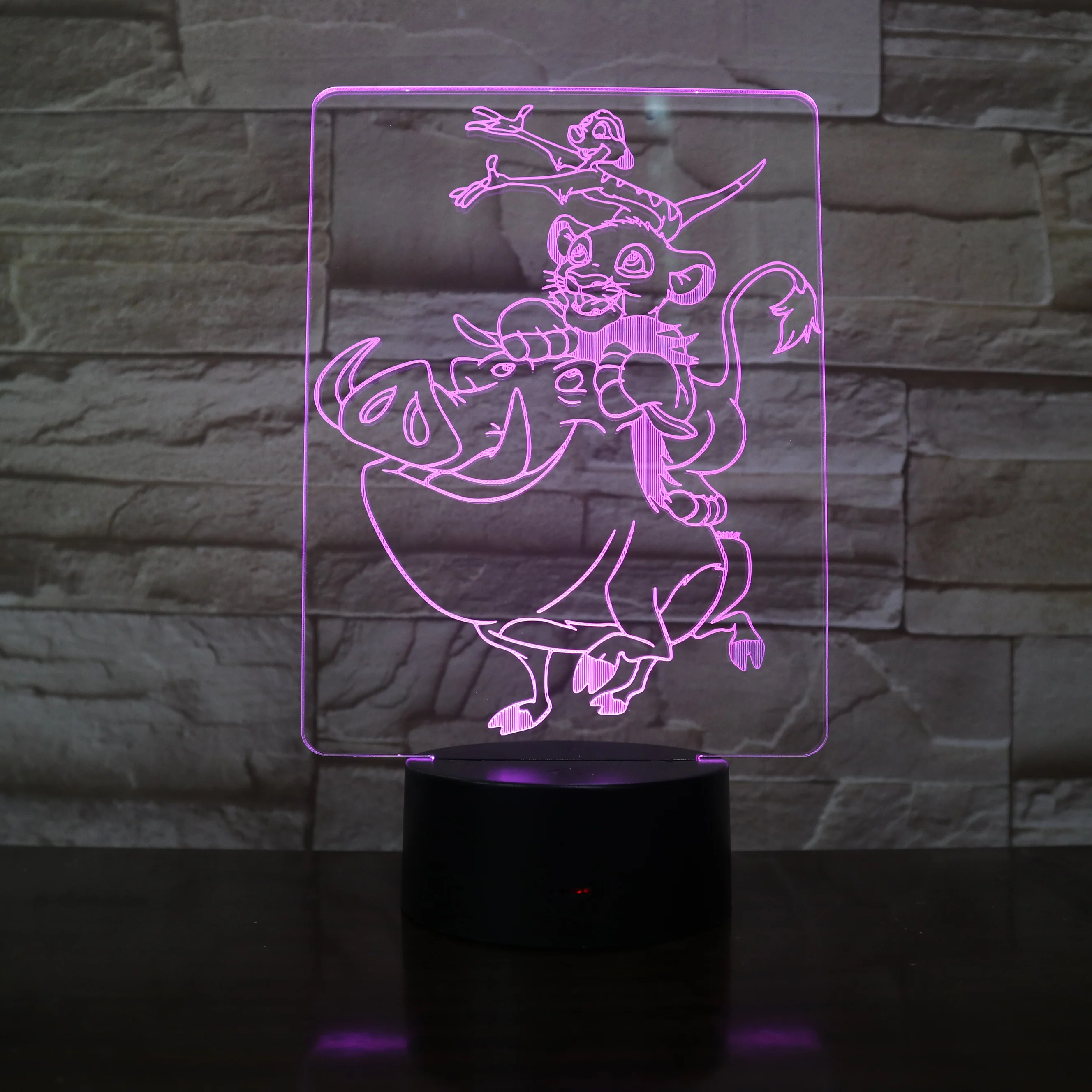 Король Simba декоративные Детские светодиодные ночники warthhog Pumbaa ребенок холодный 3d ночник Usb Батарея ночник дропшиппинг