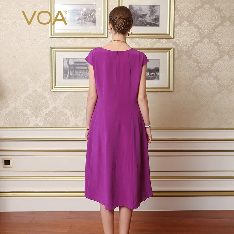 Винтажные платья 50s 60s VOA брендовые красные одноцветные платья без рукавов с круглым вырезом длиной до колен обычные платья Vesrido для женщин A6212