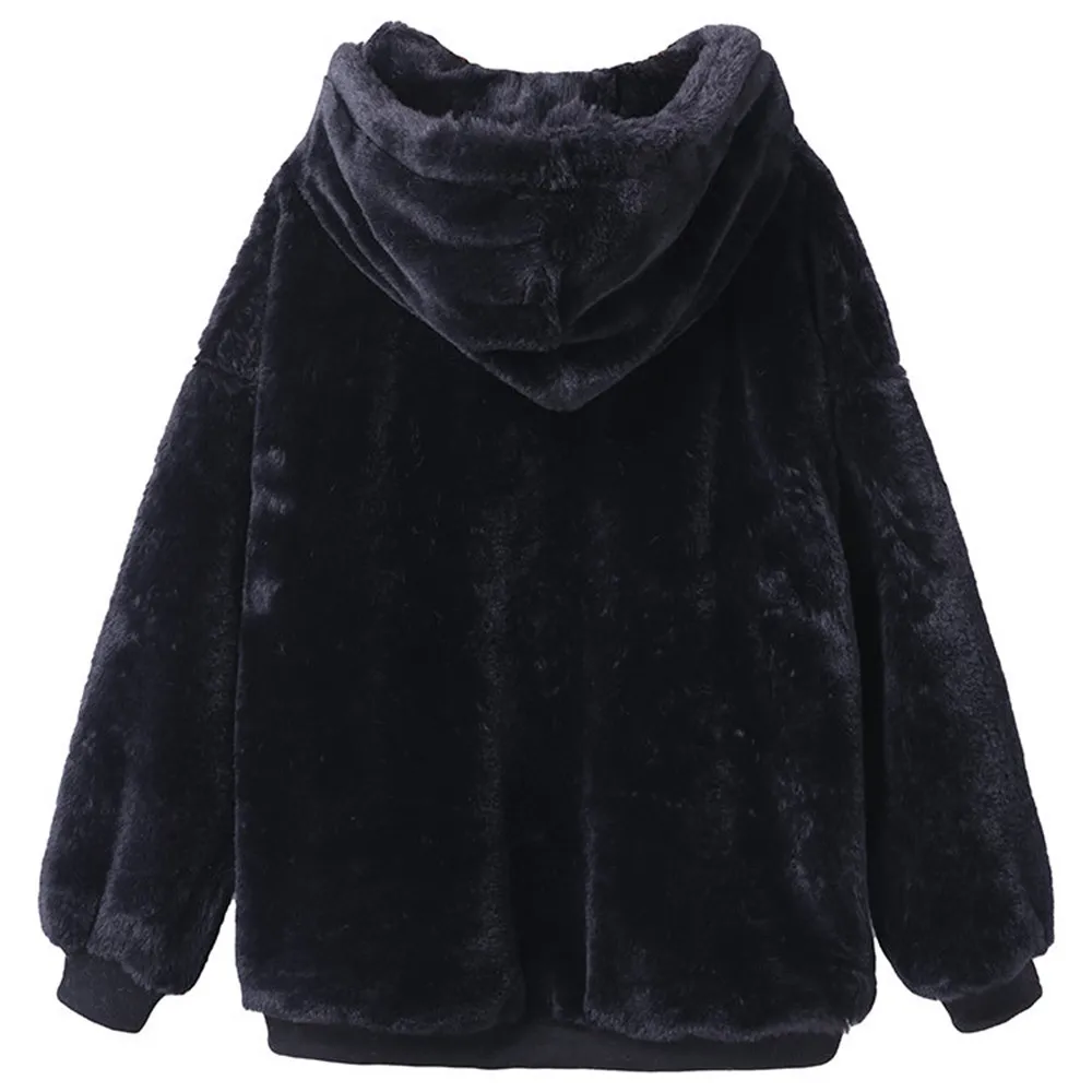 discounted #4 DROPSHIP 2018 HOT Fashion Womens Winter Warm Fluffy Coat Fleece Fur Outerwear Sweatshirt Coat F