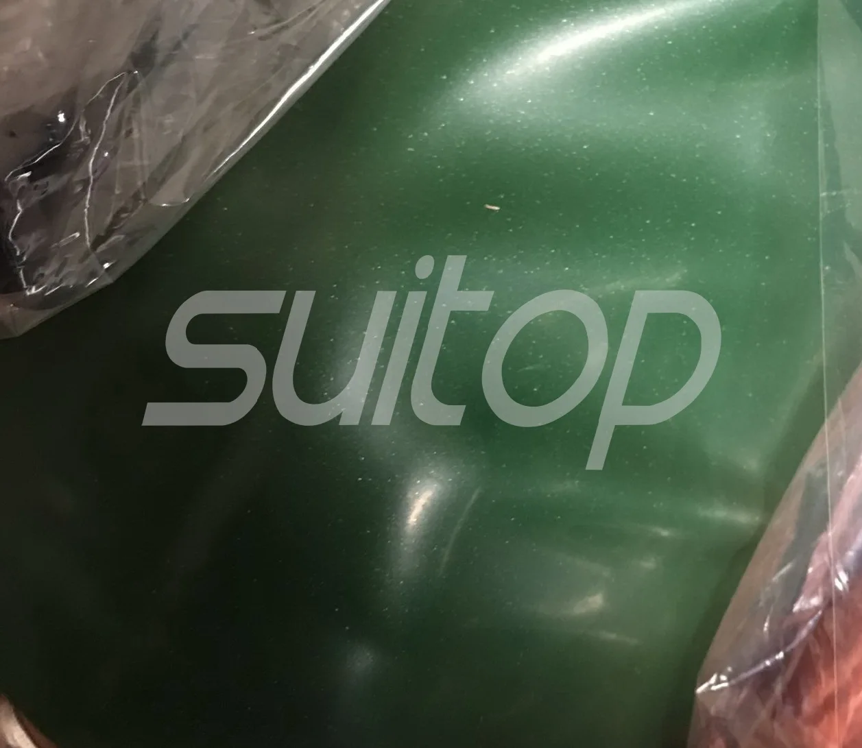 Metallic Green Комплект из латексной резины с топом и юбкой цвета металлик синего цвета - Цвет: Metallic Green