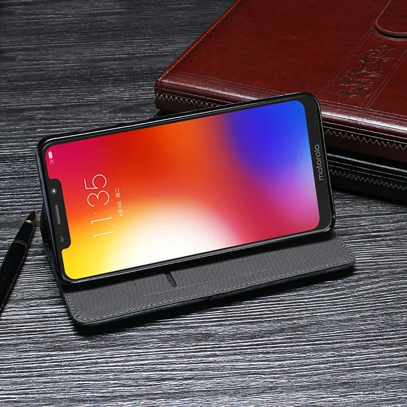 IDEWEI для Motorola P30 Play чехол Роскошный кожаный флип One защитный телефона Ретро задняя