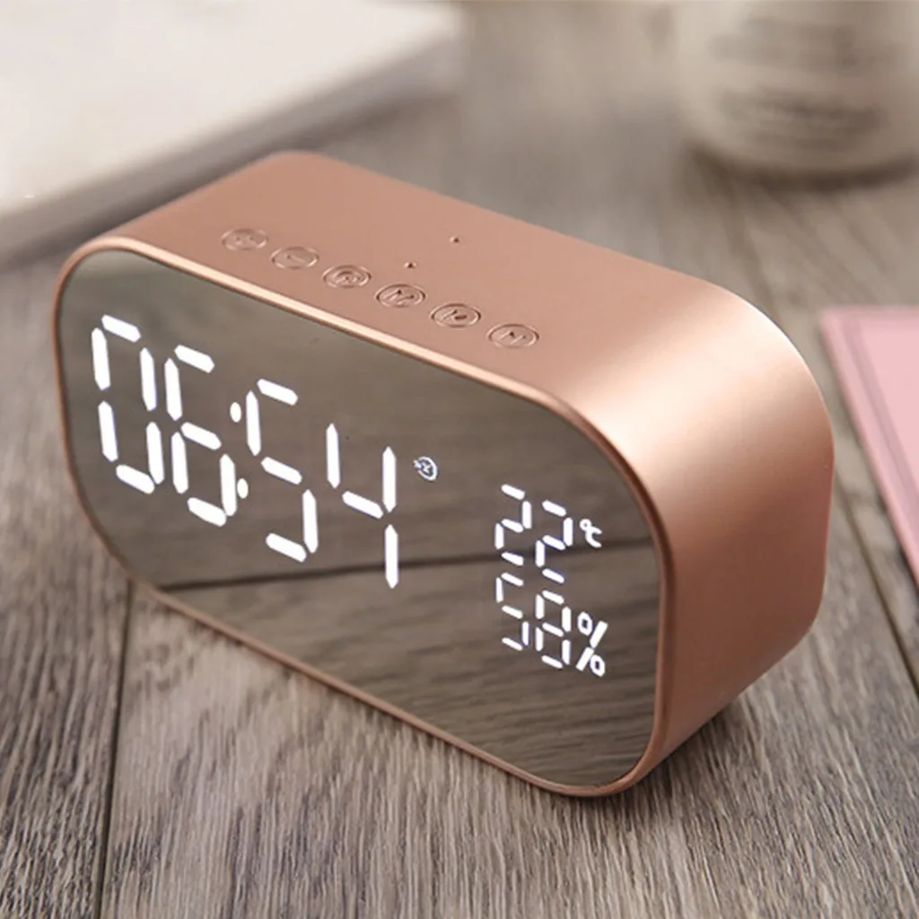 Rose Gold Вибрации Динамик yAyusi S2 двойной Динамик Зеркало Bluetooth Динамик Поддержка Часы с радиоприемником дропшиппинг - Цвет: Rose Gold