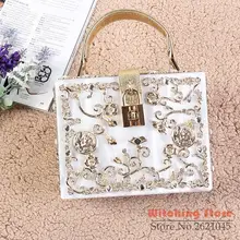 Perfect# fashion high-quality Yanbao pearlescent hand carved hollow Bridesmaid party bag FREE SHIPPING