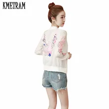 KMETRAM Солнцезащитная куртка женская цветочный принт Женская куртка летняя с длинным рукавом o-образным вырезом тонкая Плюс Размер Jaqueta Feminina HH914