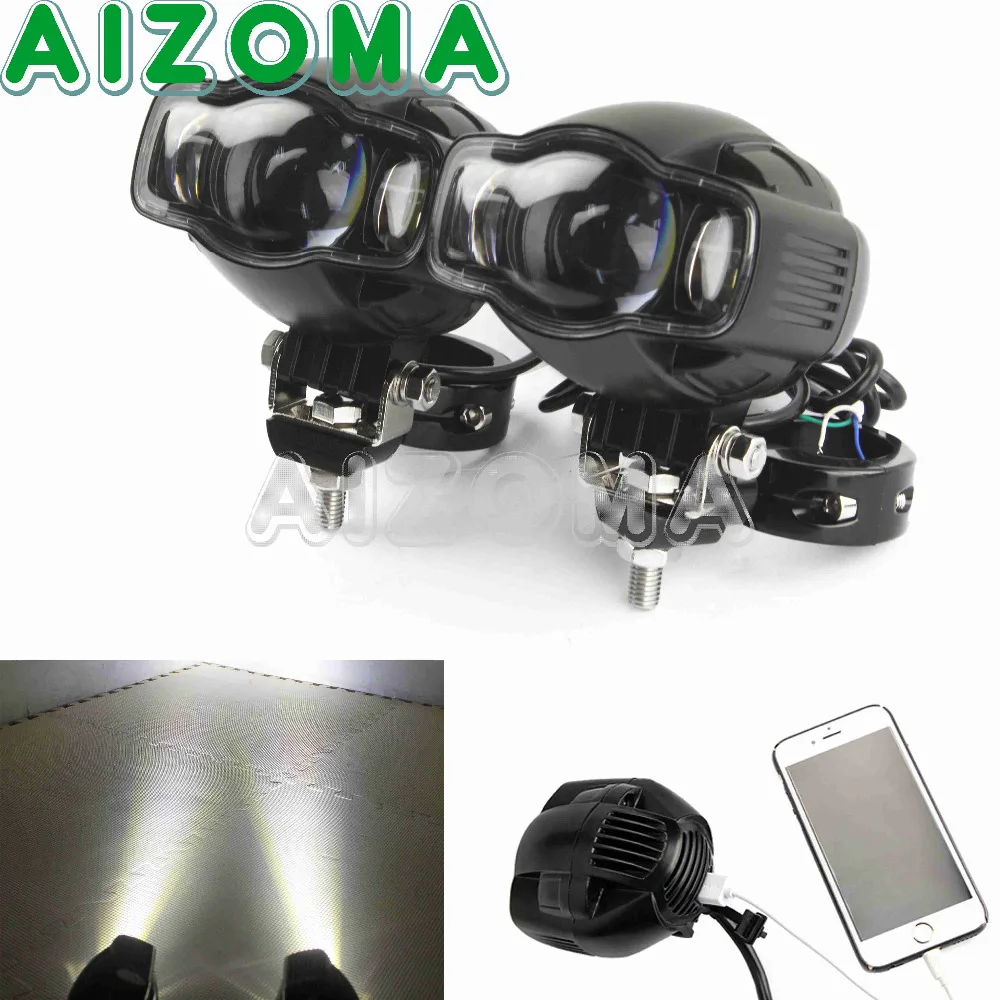 

Motorcycle Universal LED Spotlight Auxiliary Lamp 1-1/4" Bar Clamp Bracket Cafe Racer Headlight Fog Light For Harley Chopper BMW