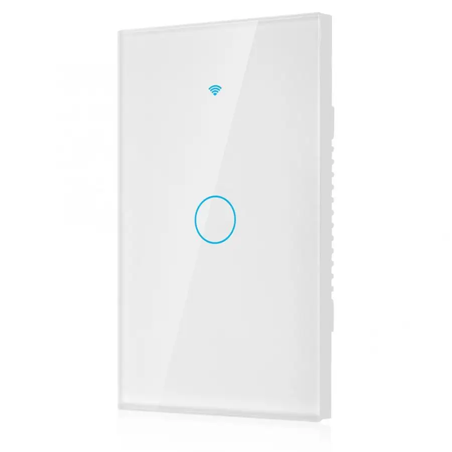 Smart Life WiFi сенсорный экран переключатель один круг для Alexa Google 1-Way AC 100-250 V