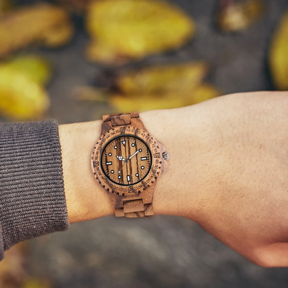 Luxury Sandalwood Zebra Full Wooden Watch Creative Geometry White Pointer Precision Scales Numbers Dial Men's Clock Fashion Gift 2017 Christmas Gifts (15)