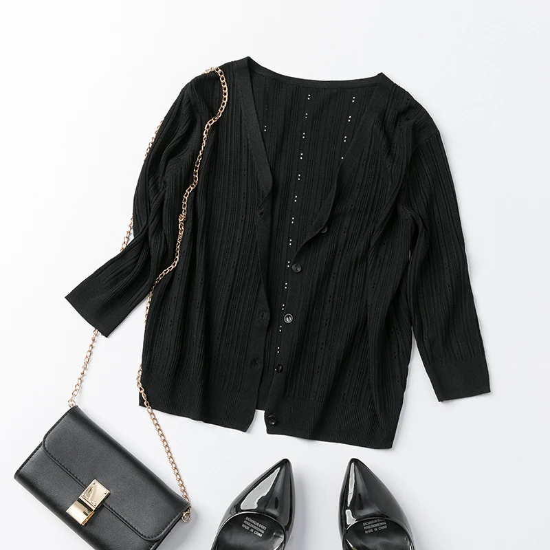 Korobov V Neck Short V Neck Women Cardigans Knitwear Summer Thin Korean Solid Sueter Mujer Sweaters Jumper Femme 78439