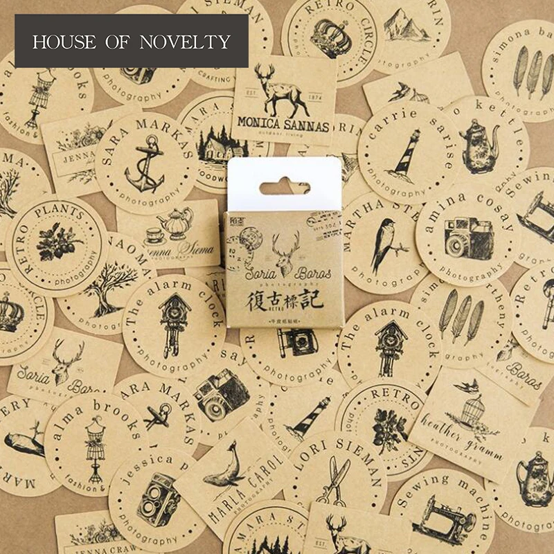 

Memory Retro Old Thing Decorative Stickers Adhesive Stickers DIY Decoration Diary Stationery Stickers Children Gift