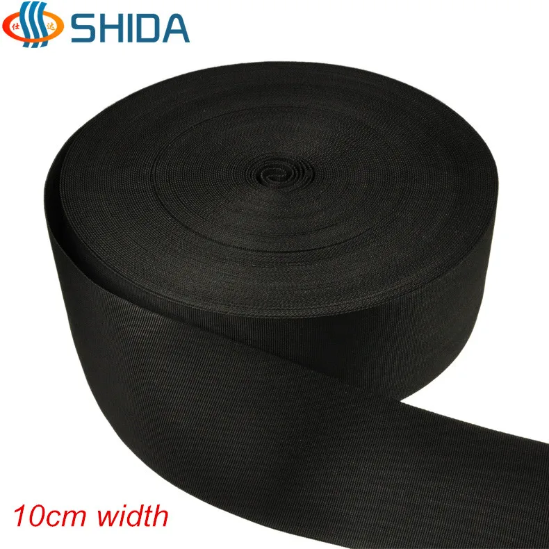

4"(10cm) Width*5Yards*1.5mm Thickness Black Polypropylene PP Webbing Ribbon For Bags,Garment,Home Textile Hand Made Sewing Belt