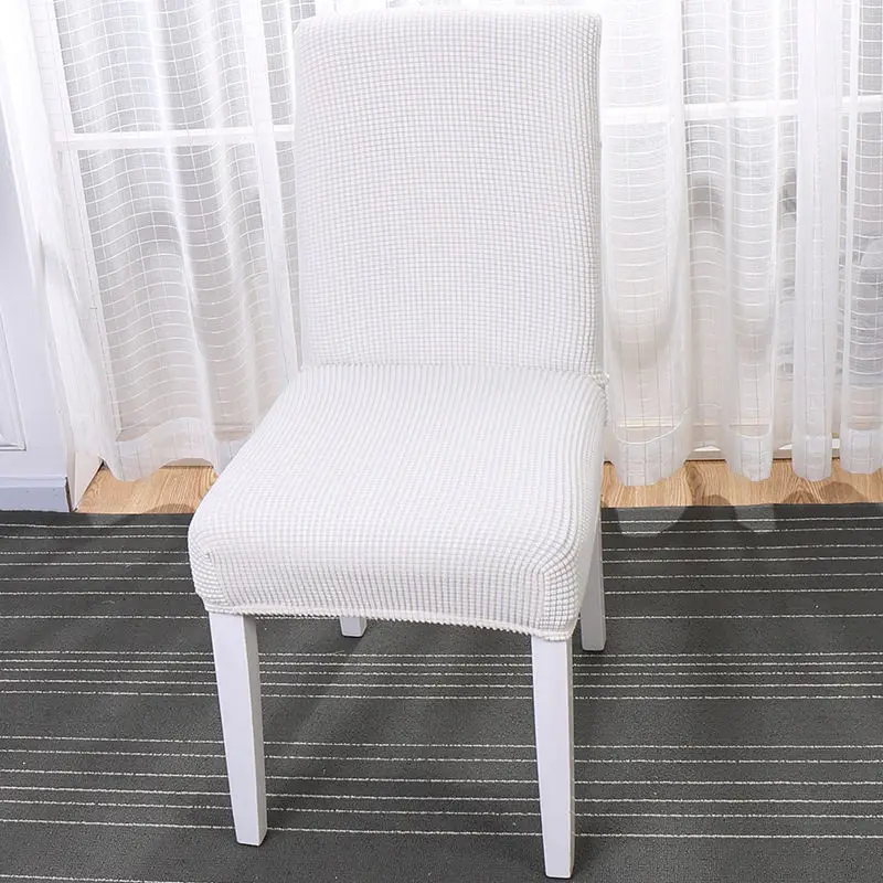 Простые чехлы для стульев в скандинавском стиле эластичный льняно-Хлопковый чехол для гостиничной столовой качественный съемный чехол для кухонного стула - Цвет: white