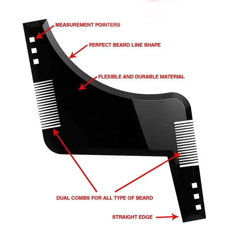 Двусторонняя Мужская Борода формирующий шаблон для укладки гребень для волос борода корректирующий