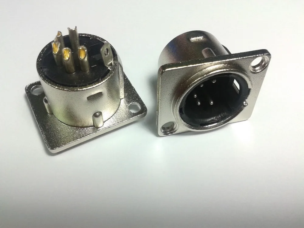 50 шт. 5pin папа XLR монтажная панель гнезда для DMX внутренней гарнитуры|panel mount socket|panel