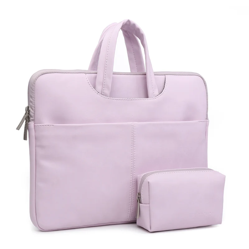 Purple Set Чехол из искусственной кожи для ноутбука Breif, сумка, чехол 14 15,6, водонепроницаемый чехол для ноутбука Macbook Air Pro retina 13 15, чехол, аксессуары - Цвет: Purple Set
