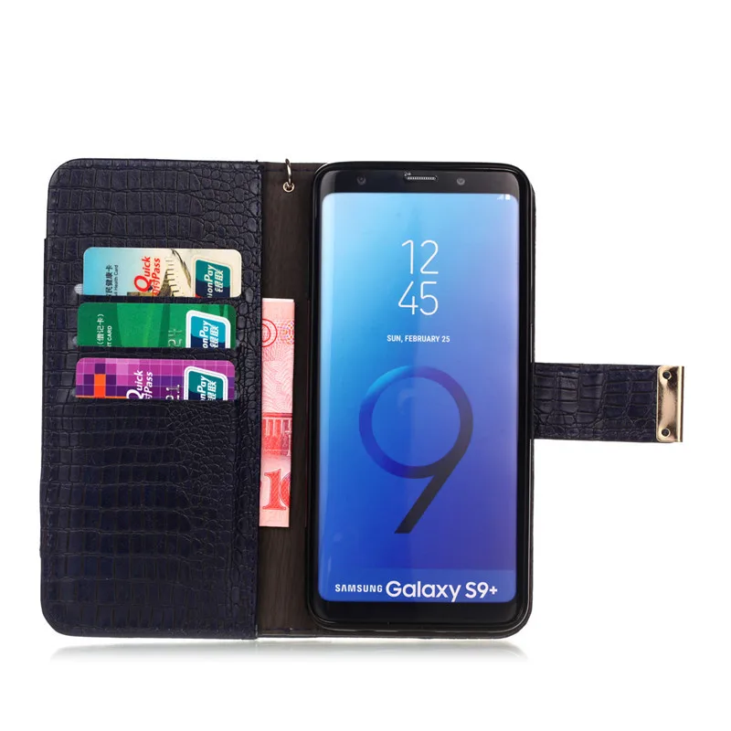 Чехол для samsung Galaxy S9, роскошный чехол из крокодиловой змеиной кожи, откидная крышка, слот для карт, кошелек, чехол s для samsung Galaxy S9Plus, Fundas