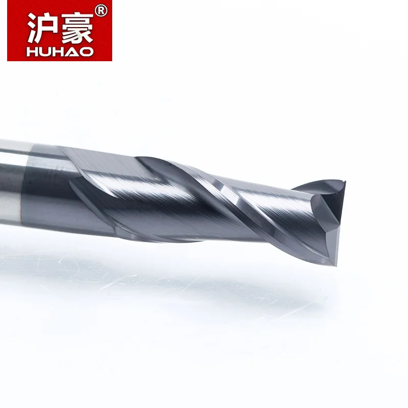 HUHAO 1PC 2 flutes Solid Carbide End Mill CNC Milling Cutter HRC45 Tungsten steel TiAIN Coat router bits for CNC machine