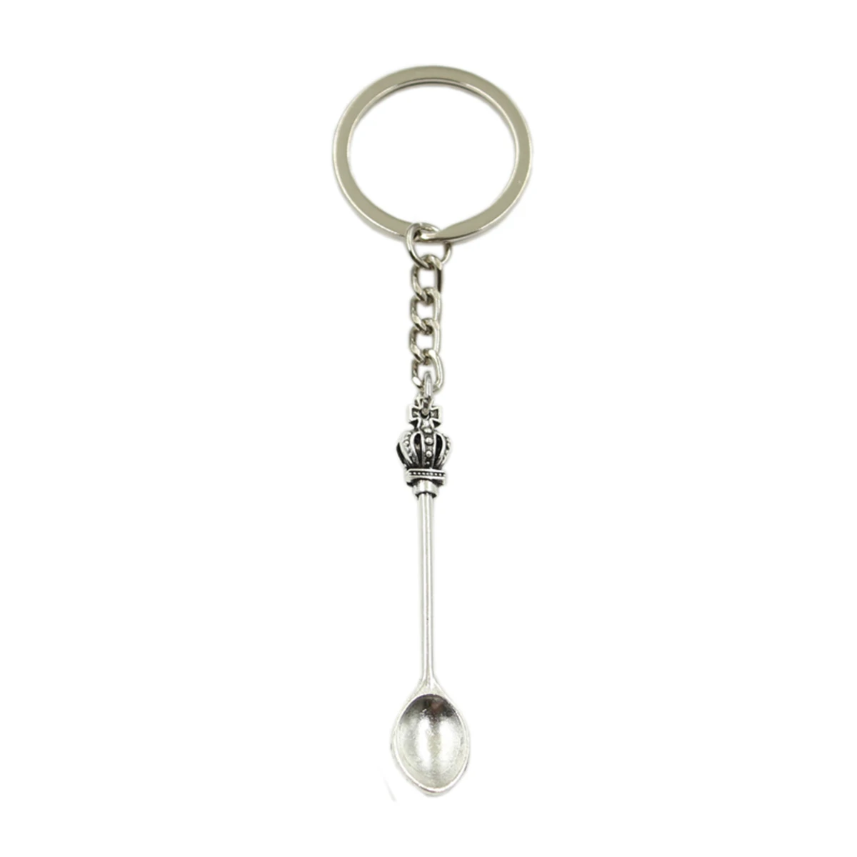 

New Hot Men Key Ring Metal Key Chain Keychain Gift Jewelry Silver kitchen spoon crown Pendant great promotion