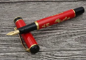 

red golden relief Traditional Chinese painting horse Medium Fountain Pen