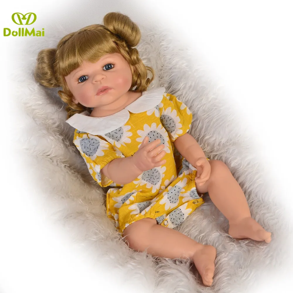 55 см полное Силиконовое боди Reborn Baby Doll игрушка для девочки виниловая новорожденная принцесса bebes возрожденная менина can bathe boneca подарки