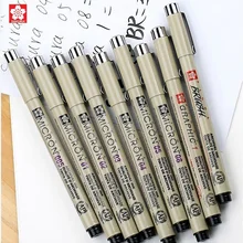 Ручка для рисования Sakura, черная ручка с тонкой линией, все размеры, художественная поставка, 9 шт./7 шт./4 шт./1 шт