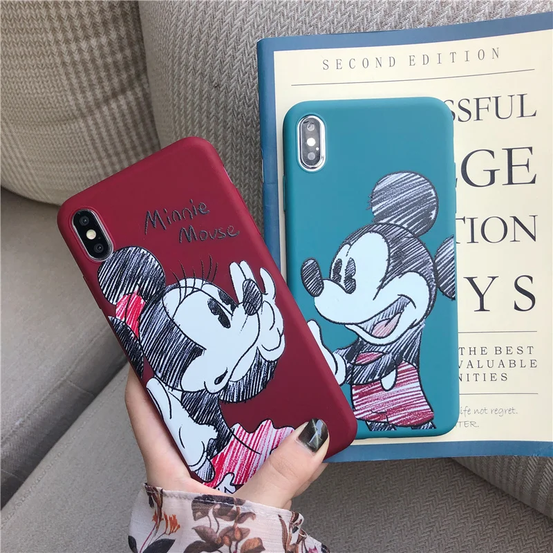 

Mickey mouse phone case for iphone XS Max XR XS Cute Cartoon soft TPU case For iphone 6 6s 7 8 plus back cover capa
