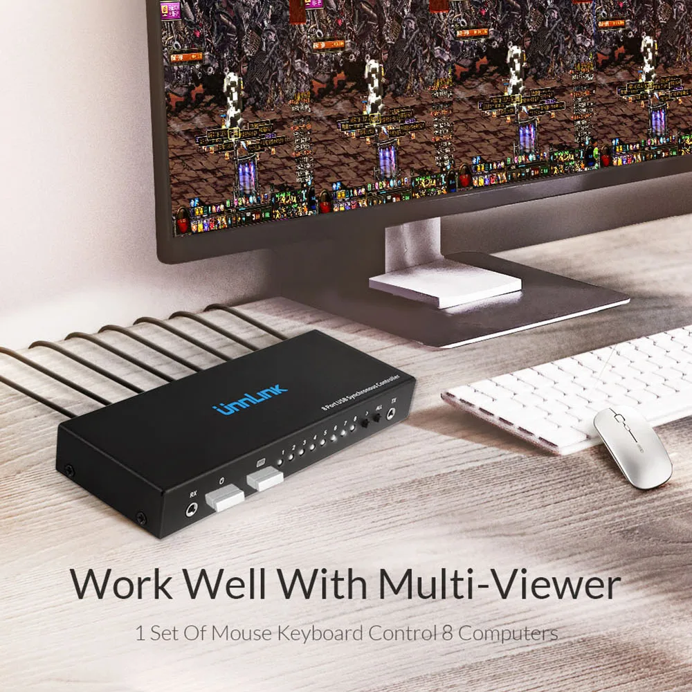 Unnlink USB 8 портов синхронный контроллер USB км 1 набор клавиатура мышь управление 8 шт/компьютер/Ноутбуки/столы для рабочей станции