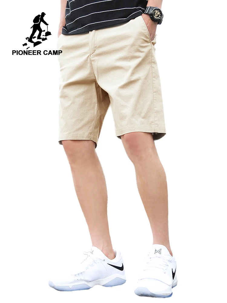 Pioneer летний лагерь Для мужчин шорты цвета хаки Повседневное хлопок Прямо Мужской Короткие штаны Regular Fit с карманами шорты для Для мужчин ADK908122