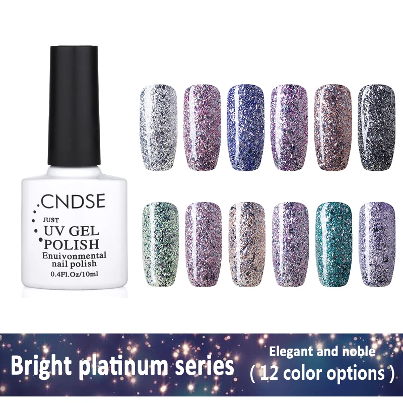 10ML Bright Platinum Series UV Gel Nail Polish Soak off UV Led Long