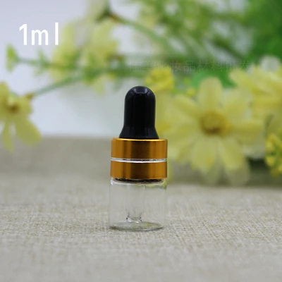 1 мл прозрачное стекло косметические эфирные масла сыворотка бутылка образца, маленький прозрачный реагент капельница аромат пипетки флаконы - Цвет: NO 3