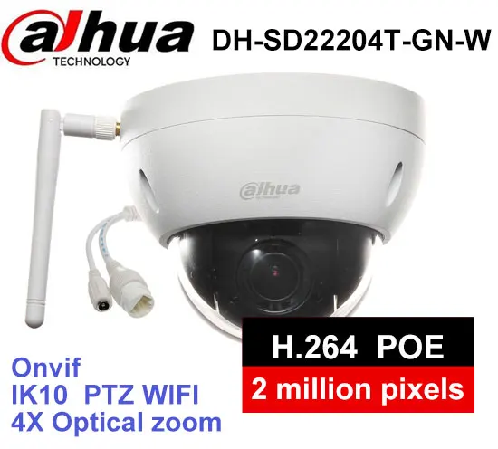 Dahua DH SD22204T GN W WiFI IP 2MP HD Network Mini PTZ Dome 4x optical zoom